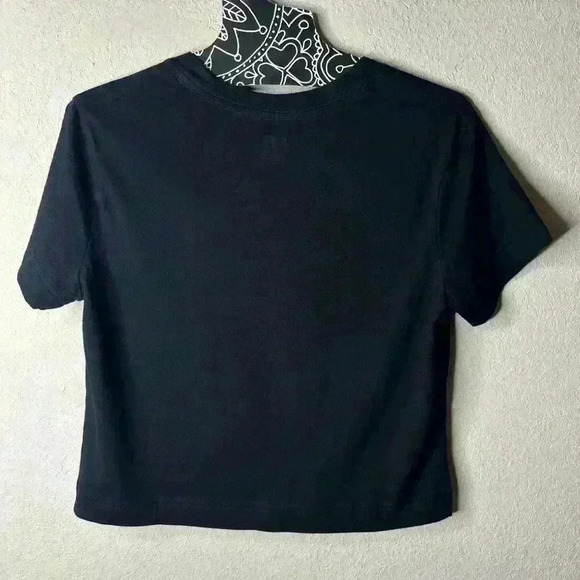 PINK short sleeve black tee shirt cotton size small NWT - Picture 2 of 3